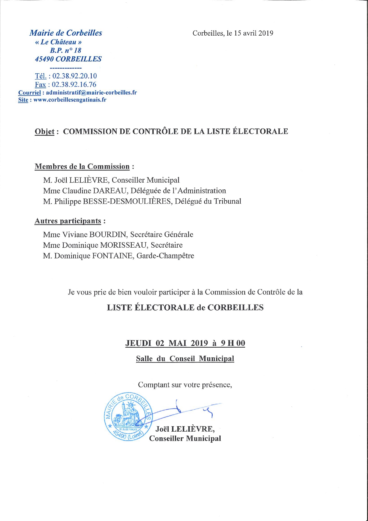 Commission de contrôle de la liste électorale page 0001